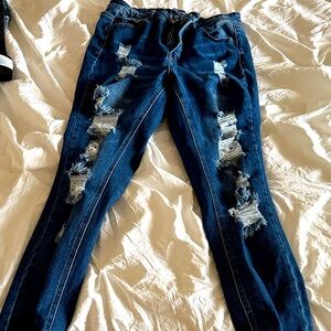 Distressed Blue Women's Jeans Tag says it’s a size 14 but I think is a size 12